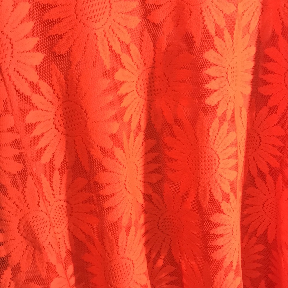 “Kimchi Blue” Neon Orange Lace Dress - Picture 3 of 4